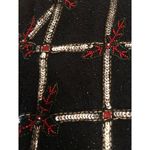 Scala Vintage beaded and sequin poinsettia flower cardigan holidays party Photo 4