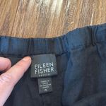 Eileen Fisher black straight crop linen blend pant large petite Photo 4