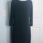 Eileen Fisher Charcoal Grey Stretch Jersey Knit Casual Babydoll Dress Size Small Photo 4