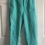 Denim & Co Mint Green Striped Elastic Waist Pants Comfortable Relaxed Fit Photo 0