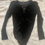 SheIn Black Sparkly Bodysuit leotard Long Sleeve Large  Photo 0
