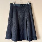 Mario Serrani  | Black Jacquard Midi Pleated Skirt Sz 4 Photo 0