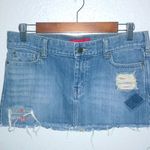 Hollister  5 32x11 Jeans Mini Skirt Distressed Denim Raw Hem Photo 0