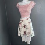 Windsor  Women’s Cut Out Pink Lace Floral High Low Dress size Medium Photo 2