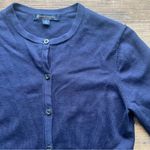 Brooks Brothers  Women’s Navy Supima Cotton Crew Neck Button Sweater Cardigan Sm Photo 1