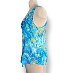 Jams World Kamuela Print Tank Top Blue Tropical Floral Crinkle Rayon Hawaiian XL Photo 3