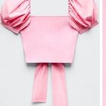 ZARA Pink  top with puffy sleeves Photo 0