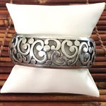 Brighton  Silver Filigree Women's Hinged Bangle Bracelet Photo 0