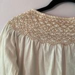 Faherty  White Cotton Peasant Embroidered Tunic Blouse Women's size Small Photo 6