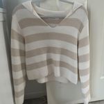 moon&madison Cream and Brown Striped Sweater Photo 0