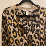 Diane Von Furstenberg  Wool Cheetah Print Button Front Long Cardigan Size Small Photo 1