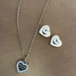 Michael Kors Rose Gold Heart Necklace & Stud Earrings Set Photo 3
