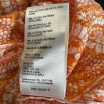 Anthropologie Terra Shirred Blouse Metallic Accent Tassel Tie Shoulder XS Orange Photo 6