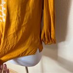 Anthropologie Dolan |  Alvia mustard yellow embroidered satin blouse XS Photo 4