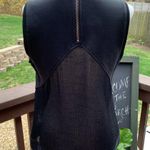 Helmut Lang  Black Sleeveless Lambs Leather Tie Mesh Sides Top Shirt Size S Sm Photo 3