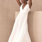 Badgley Mischka NWT  Sloane Dress in Ivory Pleated Skirt Dress Wedding Size 4 Photo 0