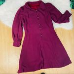 Burgundy holidays classy party cocktail long sleeves dress Red Size undefined Photo 0