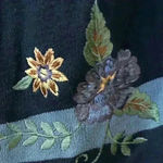 Ladies VINTAGE SOUTHERN LADY SWEATER LAYERED CARDIGAN BLUE WITH FLORAL DESIGN XL Photo 3