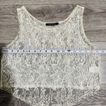 Foreign Exchange  Y2K Ivory Beaded Lace Cropped Floral Fairy Tank Top Sz Small Photo 7