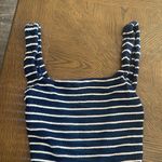Hunza G Square Neck striped Swim One Piece, BRAND NEW, $255 Blue Size undefined Photo 11