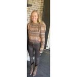 SEA NEW YORK Brown 100% Wool Fair Isle Knit Long Sleeve Sweater Finja sz XS Photo 10