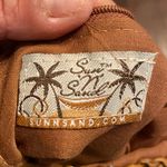 Vintage Sun N Sand Silky Animal Print Beaded Coastal Western Woven Cross… Photo 6