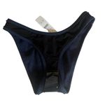 J.Crew  Steel Blue Textured Curved-Waist Cheeky Bikini Bottom Size XS NWT Photo 2