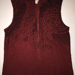 Coldwater Creek Burgundy red knit paisley r Photo 1