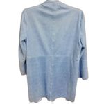 Chico's Chico’s Faux Suede Jacket Blazer Long Line Duster River Blue Snakeskin Size L Photo 2