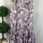 Ann Taylor Paisley Print White & Pink A Line Maxi Full Length Skirt S Photo 0