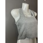 Bravo Tank Top Womens Medium Gray Ribbed Cropped 100% Cotton Shirt Casual Photo 1