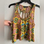 Top Chick Women's Chain Straps Yellow Geometric Pattern Tank Top Gold Size undefined Photo 2
