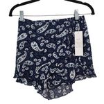 Patrons of Peace Navy Boho Skorts NWT Size XS Blue Paisley Shorts Photo 0
