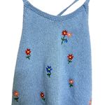 ZARA Knit Floral Embroidered Halterneck Womens Top Size Small Crocheted Photo 4