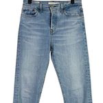 Levi's Wedgie Icon Slim Straight Crop Classic High Rise Distressed Jean 26 Blue Photo 2