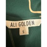 Ali Golden Women's Green Gold Silk Abstract Short Sleeve V Neck Crop Jumpsuit S Photo 4