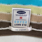 Old Navy Vintage y2k  Brown & Blue Striped Surplice Eyelet Knit Blouse Shirt Top Photo 5