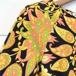 ZARA Womens XS Mini Bodycon Floral Paisley Dress Bell Sleeve Cutout Multicolor Photo 9