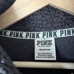 PINK - Victoria's Secret Victoria Secret Pink Womens Small Gray Jacket Sherpa Teddy Pullover 1/4 Zip Photo 2