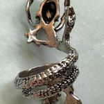 Dragon Wrap Statement Ring – Silver Tone Fantasy Gothic Photo 6