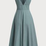 Rihoas Green Boat Neck Backless Slip Midi Dress Size XL Photo 6