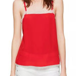 Zadig & Voltaire L Large Carmen Silk Camisole Top Lace Trim Detail Coral Women’s Photo 0