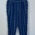 Anthropologie By Blue Stripe Linen Pants Photo 1