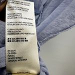 Free People We The Free Vacay Tank Top Faux Henley Raw Edges Slit Scoop Linen Blue Small Photo 3