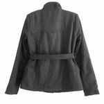 Outer Edge  Peacoat Jacket L NWT Thick Knit Black Waist Tie Warm Winter Cozy Fall Photo 2