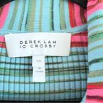 Derek Lam 10 Crosby Cianna Striped Ribbed Cotton Blend Polo Collar Sweater Dress Pink Size L Photo 5