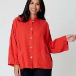 Bryn Walker lagenlook linen flowy artsy XL button down top Photo 0