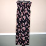Band of Gypsies Women’s Floral Ruched Tube Defined Waist Wide Leg Jumpsuit Photo 6