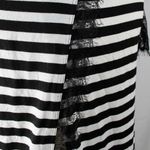 Charlotte Russe Black and White Stripe Lace Sleeve Back Slit High Low Top Large Beetleju… Photo 4