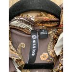 Milano Bold print sleeveless ruffle V neck top summer spring‎ stretch size small Photo 2